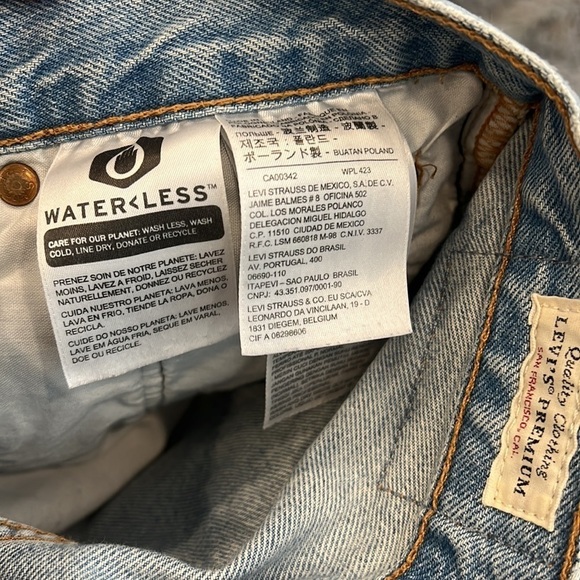 Levi’s 501 Distressed Light Wash Jean Shirts Size 29 - Picture 7 of 9